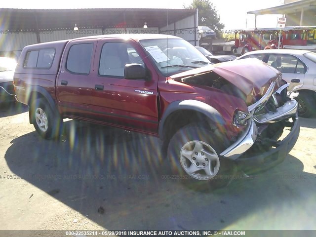 5TEHN72N83Z243937 - 2003 TOYOTA TACOMA DOUBLE CAB წითელი ფოტო 1