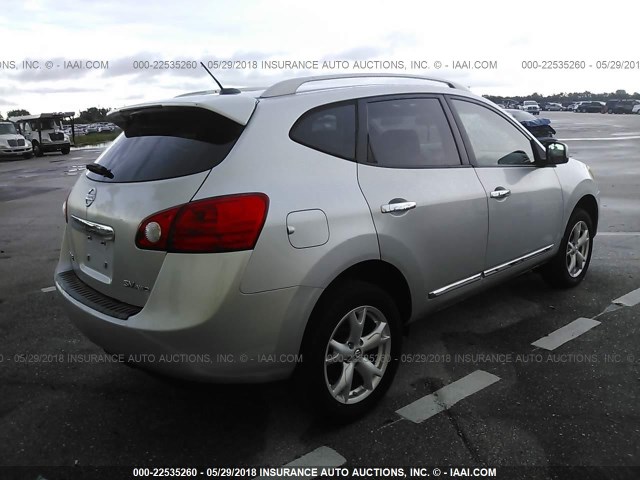 JN8AS5MV9BW250892 - 2011 NISSAN ROGUE S/SV/KROM SILVER photo 4