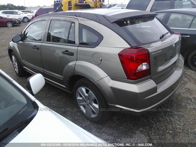 1B3HB48B57D268525 - 2007 DODGE CALIBER SXT GOLD photo 3