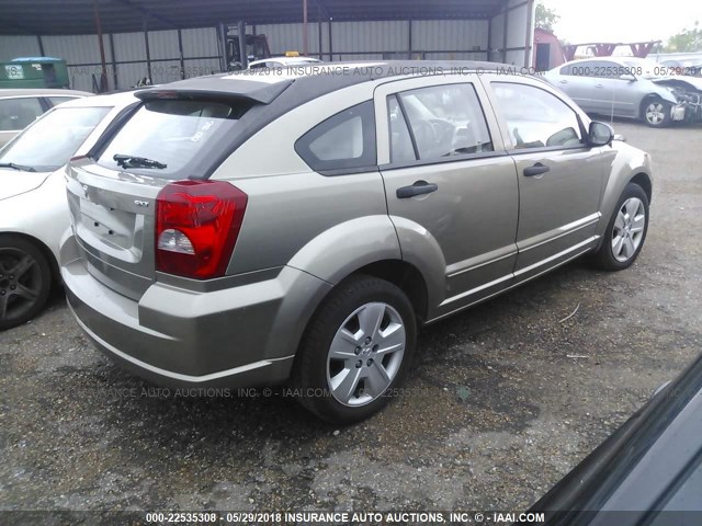 1B3HB48B57D268525 - 2007 DODGE CALIBER SXT GOLD photo 4