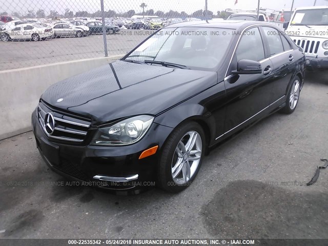 WDDGF4HB9ER308867 - 2014 MERCEDES-BENZ C 250 BLACK photo 2