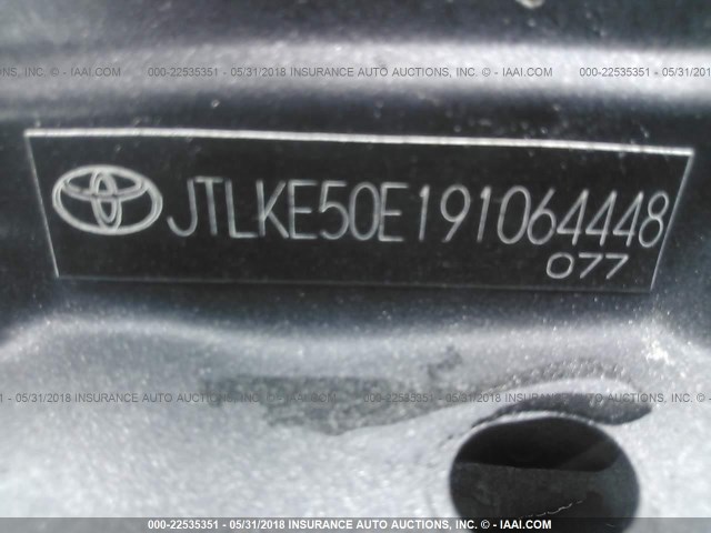 JTLKE50E191064448 - 2009 TOYOTA SCION XB GRAY photo 9