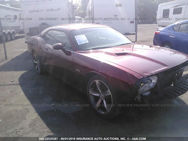 2C3CDYAG5EH218129 - 2014 DODGE CHALLENGER SXT MAROON photo 1