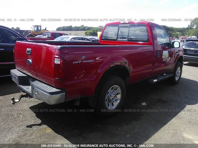 1FTNF21598ED99550 - 2008 FORD F250 SUPER DUTY RED photo 4