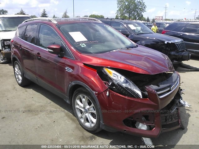 1FMCU9JX9EUB70970 - 2014 FORD ESCAPE TITANIUM BURGUNDY photo 1