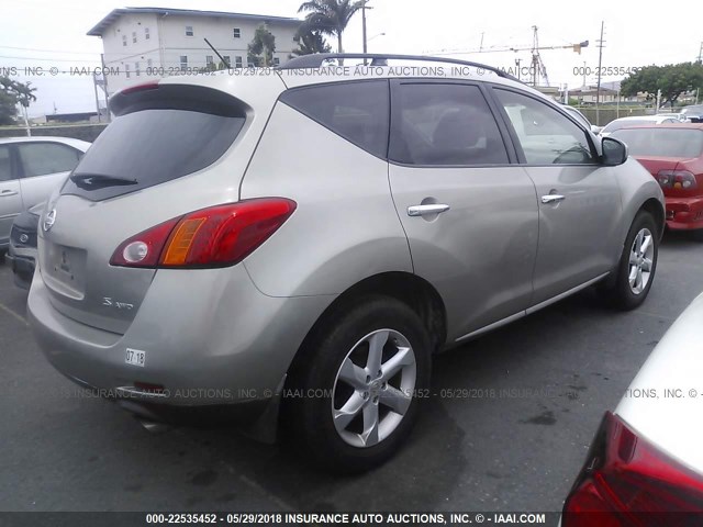 JN8AZ18W29W107414 - 2009 NISSAN MURANO S/SL/LE SILVER photo 4