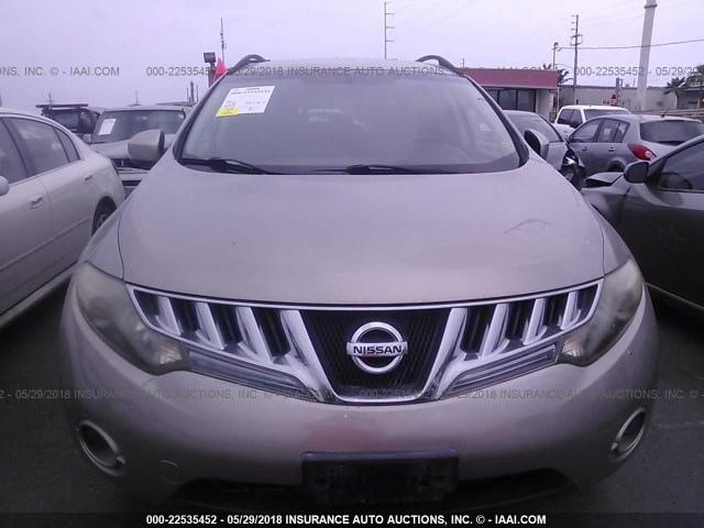 JN8AZ18W29W107414 - 2009 NISSAN MURANO S/SL/LE SILVER photo 6