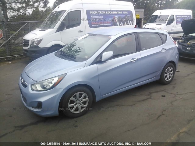 KMHCT5AE1CU017278 - 2012 HYUNDAI ACCENT GLS/GS BLUE photo 2