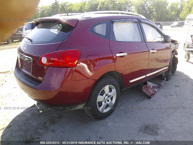 JN8AS5MVXFW752798 - 2015 NISSAN ROGUE SELECT S MAROON photo 4