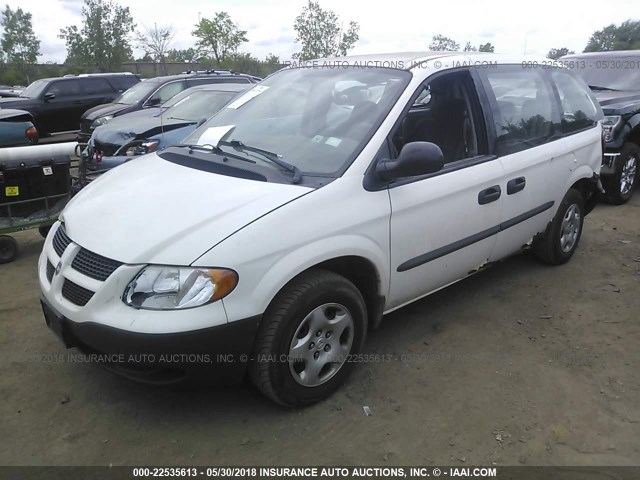 1D4GP25B43B268500 - 2003 DODGE CARAVAN SE WHITE photo 2