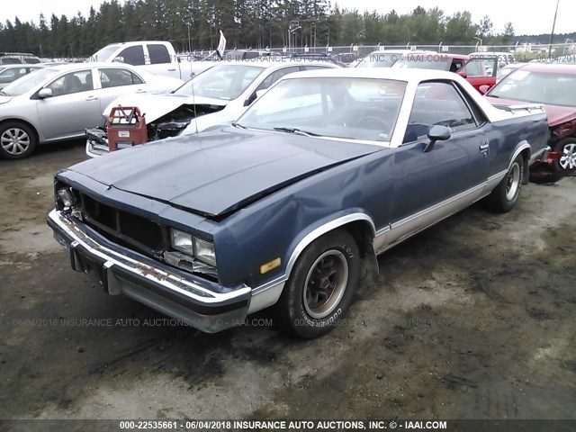 1GCCW80H8ER201325 - 1984 CHEVROLET EL CAMINO BLUE photo 2