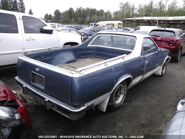 1GCCW80H8ER201325 - 1984 CHEVROLET EL CAMINO BLUE photo 4