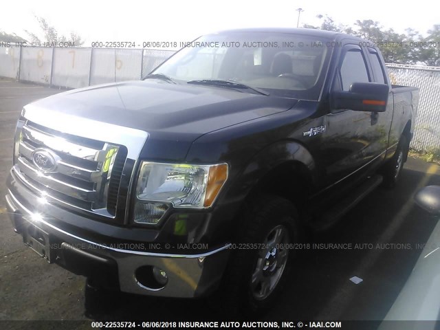 1FTEX1E8XAFD28756 - 2010 FORD F150 SUPER CAB BLACK photo 2