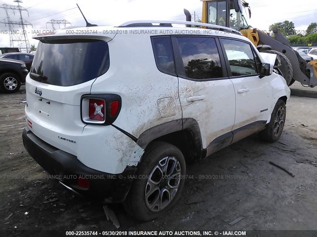 ZACCJBDT1FPC14914 - 2015 JEEP RENEGADE LIMITED WHITE photo 4