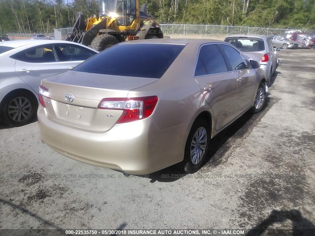 4T1BF1FK7CU033821 - 2012 TOYOTA CAMRY SE/LE/XLE 金色 照片 4