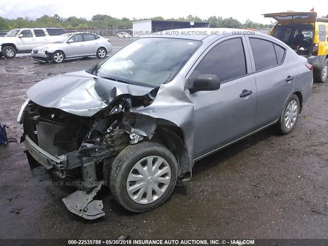 3N1CN7AP3EL846719 - 2014 NISSAN VERSA S/S PLUS/SV/SL GRAY photo 2