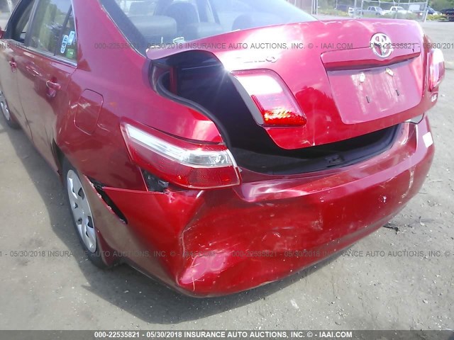 4T1BE46K57U099813 - 2007 TOYOTA CAMRY NEW GENERAT CE/LE/XLE/SE RED photo 6
