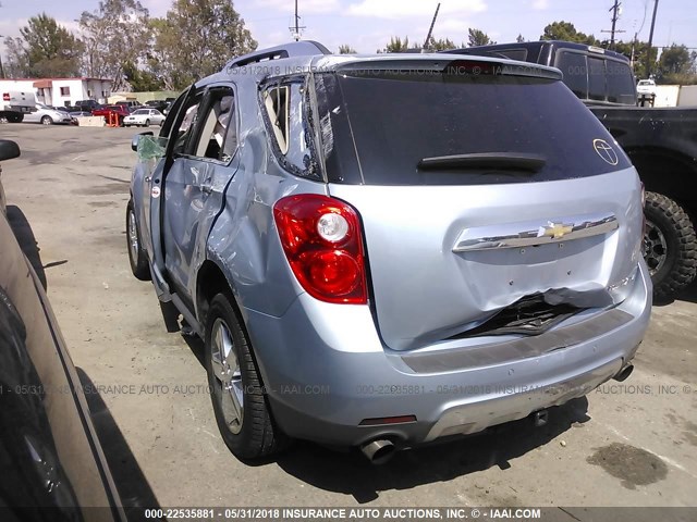 2GNFLDE31F6121509 - 2015 CHEVROLET EQUINOX LTZ Light Blue photo 3