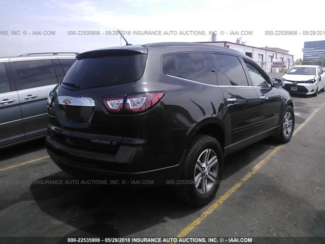 1GNKRHKD8FJ327933 - 2015 CHEVROLET TRAVERSE LT GRAY photo 4