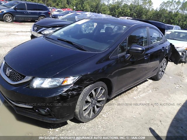 2HGFB2F97EH504636 - 2014 HONDA CIVIC EXL BLACK photo 2
