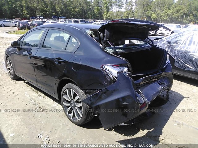 2HGFB2F97EH504636 - 2014 HONDA CIVIC EXL BLACK photo 3