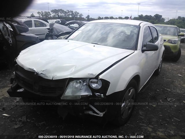 1B3CC4FB6AN160152 - 2010 DODGE AVENGER SXT WHITE photo 2