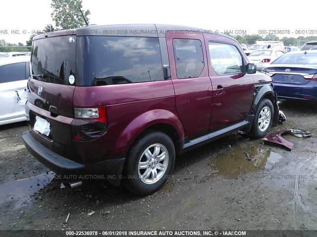 5J6YH28706L003247 - 2006 HONDA ELEMENT EX RED photo 4