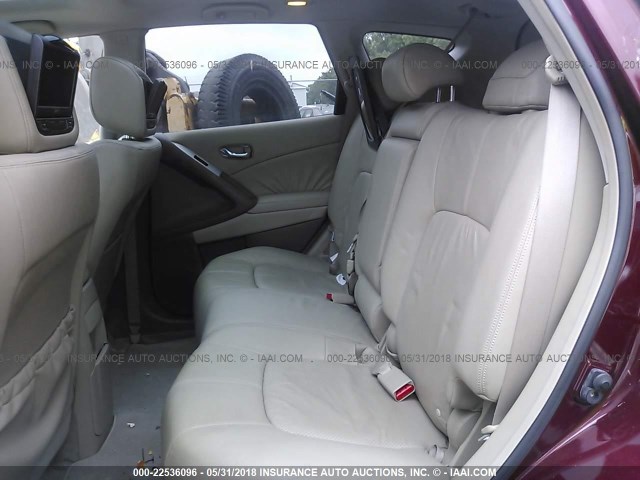 JN8AZ18W29W129137 - 2009 NISSAN MURANO S/SL/LE MAROON photo 8