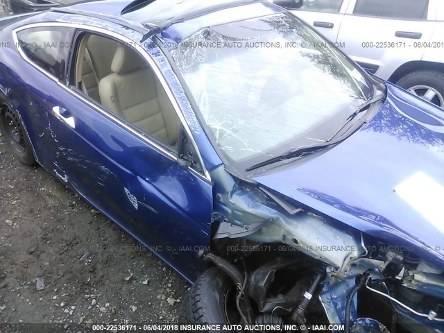 1HGCS22869A007842 - 2009 HONDA ACCORD EXL BLUE photo 6