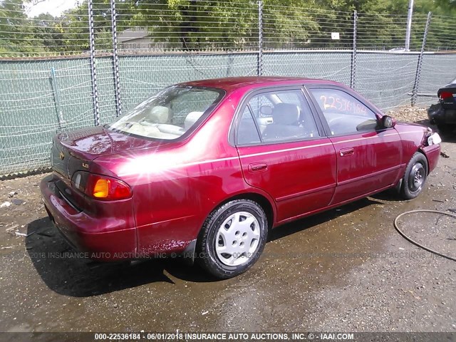 2T1BR12E0XC113959 - 1999 TOYOTA COROLLA VE/CE/LE BURGUNDY photo 4