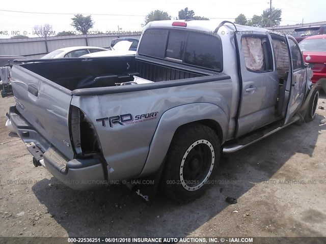 5TFLU4EN8EX093247 - 2014 TOYOTA TACOMA DOUBLE CAB ვერცხლისფერი ფოტო 4