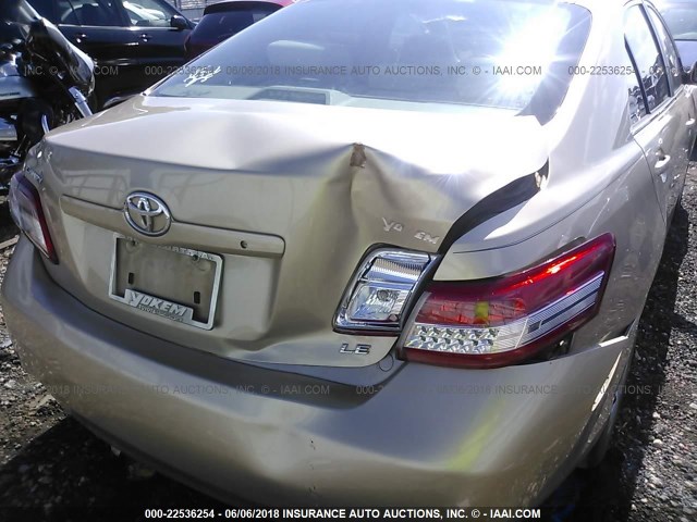 4T1BF3EK7AU071687 - 2010 TOYOTA CAMRY SE/LE/XLE GOLD photo 6