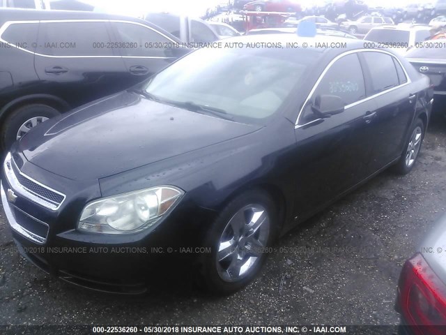 1G1ZB5EB1AF111978 - 2010 CHEVROLET MALIBU LS BLACK photo 2