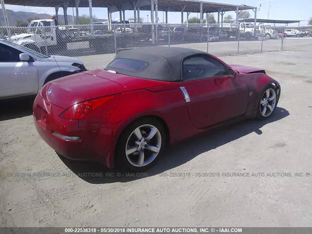 JN1AZ36AX6M452098 - 2006 NISSAN 350Z ROADSTER RED photo 4