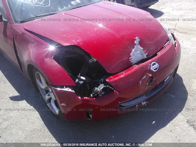 JN1AZ36AX6M452098 - 2006 NISSAN 350Z ROADSTER RED photo 6