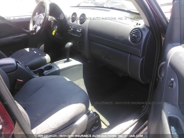 1J4GK48K23W505264 - 2003 JEEP LIBERTY SPORT/FREEDOM ბურგუნდია ფოტო 5