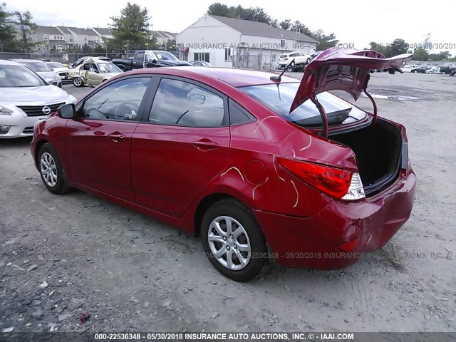 KMHCT4AE2DU516473 - 2013 HYUNDAI ACCENT GLS/GS RED photo 3