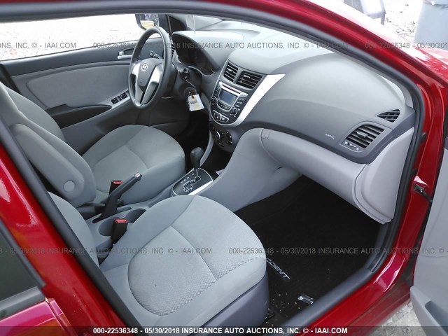 KMHCT4AE2DU516473 - 2013 HYUNDAI ACCENT GLS/GS RED photo 5