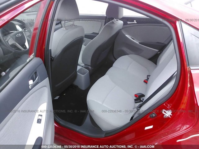 KMHCT4AE2DU516473 - 2013 HYUNDAI ACCENT GLS/GS RED photo 8