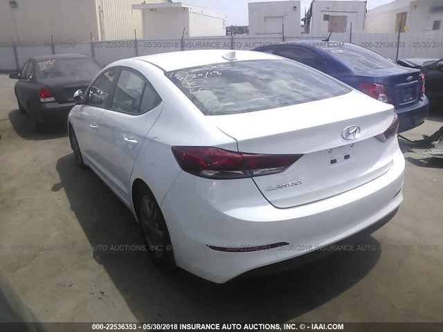 5NPD84LF6JH217168 - 2018 HYUNDAI ELANTRA SEL/VALUE/LIMITED WHITE photo 3