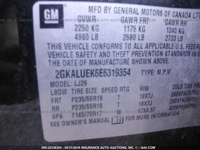 2GKALUEK6E6319354 - 2014 GMC TERRAIN DENALI BLACK photo 9