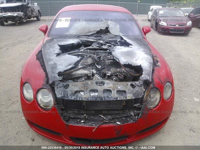 SCBCR63W45C026387 - 2005 BENTLEY CONTINENTAL GT RED photo 6