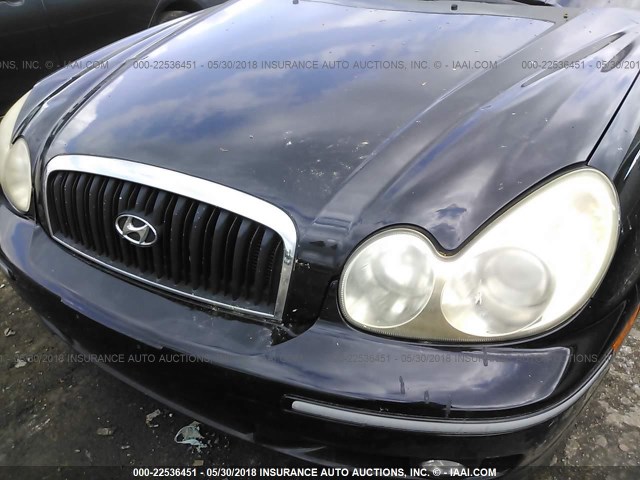 KMHWF35H43A855092 - 2003 HYUNDAI SONATA GLS/LX BLACK photo 6