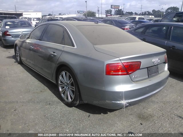 WAURMAFD5EN001745 - 2014 AUDI A8 L TDI/QUATTRO GRAY photo 3