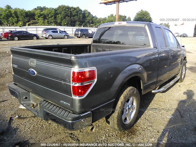 1FTEX1CM7BFB46269 - 2011 FORD F150 SUPER CAB GRAY photo 4