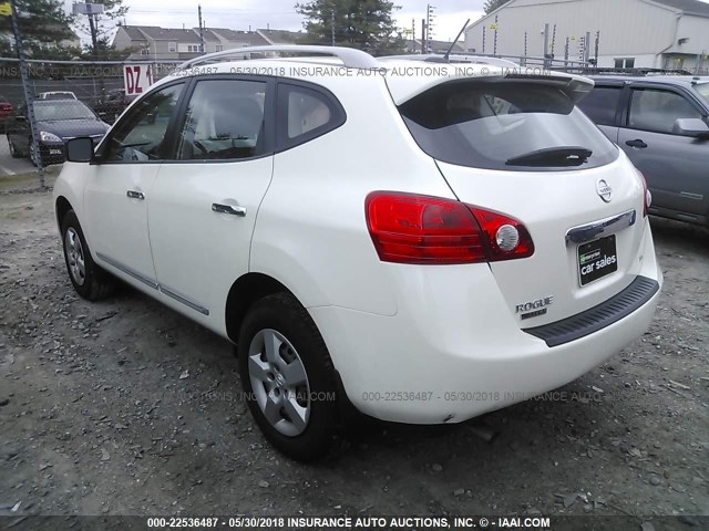 JN8AS5MV3EW709533 - 2014 NISSAN ROGUE SELECT S WHITE photo 3