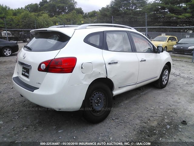 JN8AS5MV3EW709533 - 2014 NISSAN ROGUE SELECT S WHITE photo 4