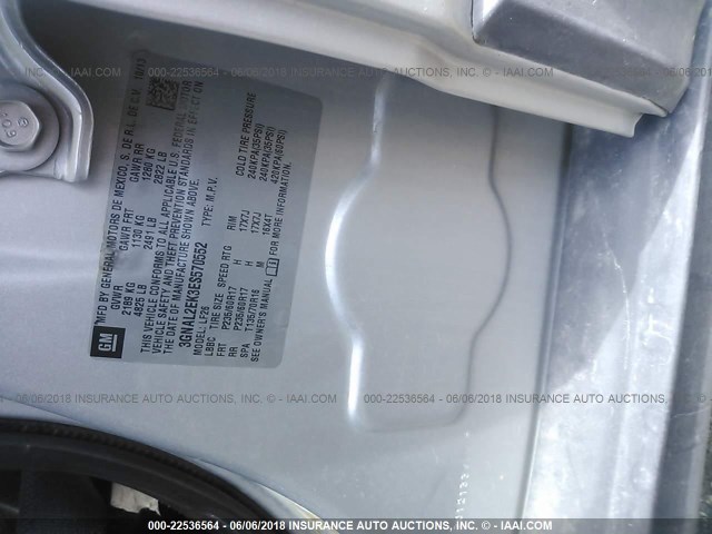 3GNAL2EK3ES570552 - 2014 CHEVROLET CAPTIVA LS 银色 照片 9