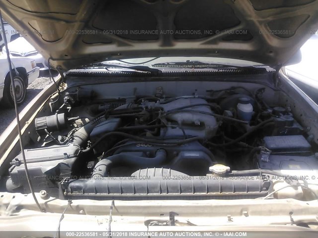 5TESN92N21Z730372 - 2001 TOYOTA TACOMA XTRACAB PRERUNNER 金色 照片 10