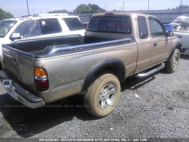 5TESN92N21Z730372 - 2001 TOYOTA TACOMA XTRACAB PRERUNNER GOLD photo 4